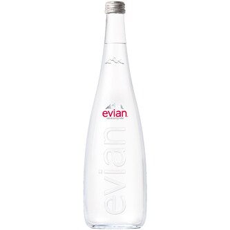 Evian Natural Spring Water, Glass Bottle