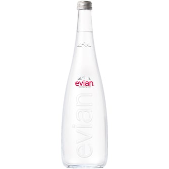Evian Natural Spring Water, Glass Bottle