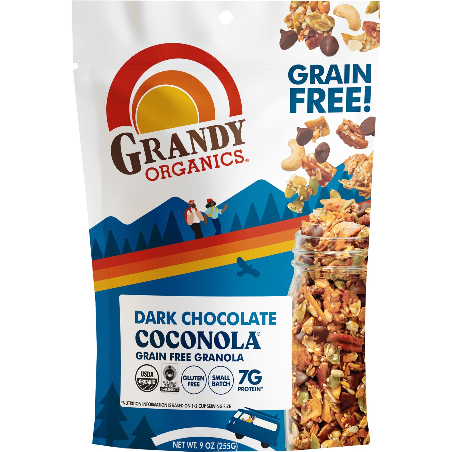 Grandy Organics Grain-Free Coconut Granola, Dark Chocolate