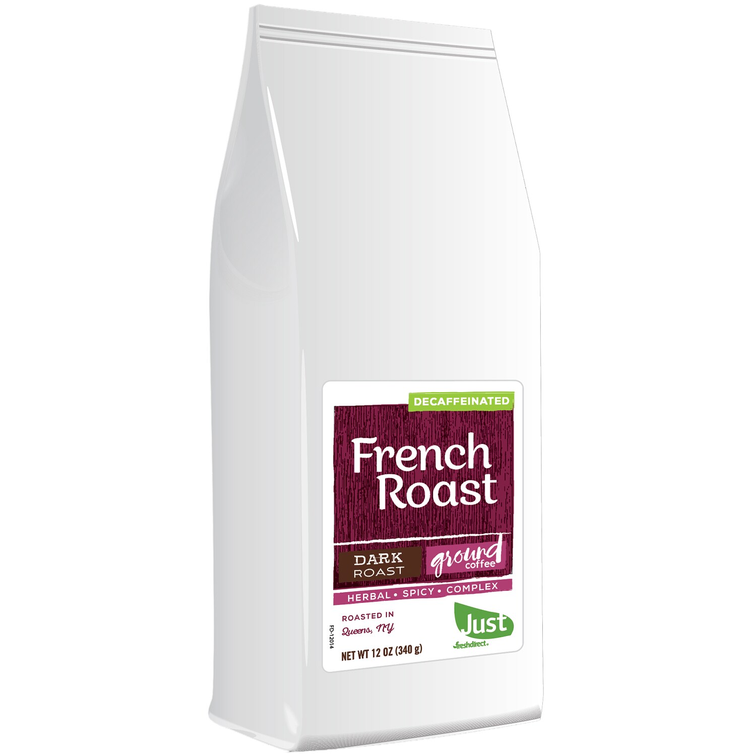 Just FreshDirect Decaffeinated Ground Coffee, French Roast