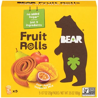 Bear Fruit Rolls Pear-Apple Tropical Mix