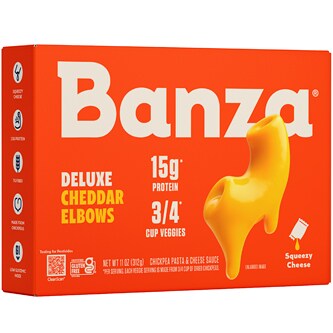 Banza Chickpea Pasta Mac and Cheese, Deluxe Classic Cheddar 
