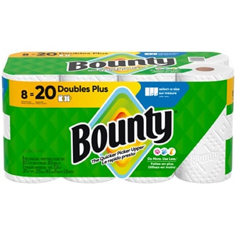 Bounty 2-Ply Doubles Plus Paper Towels, Select-a-Size 