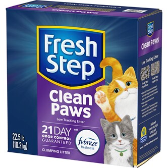 Fresh Step Clean Paws Multi-Cat Scented Clumping Cat Litter with the Power of Febreze, Scented