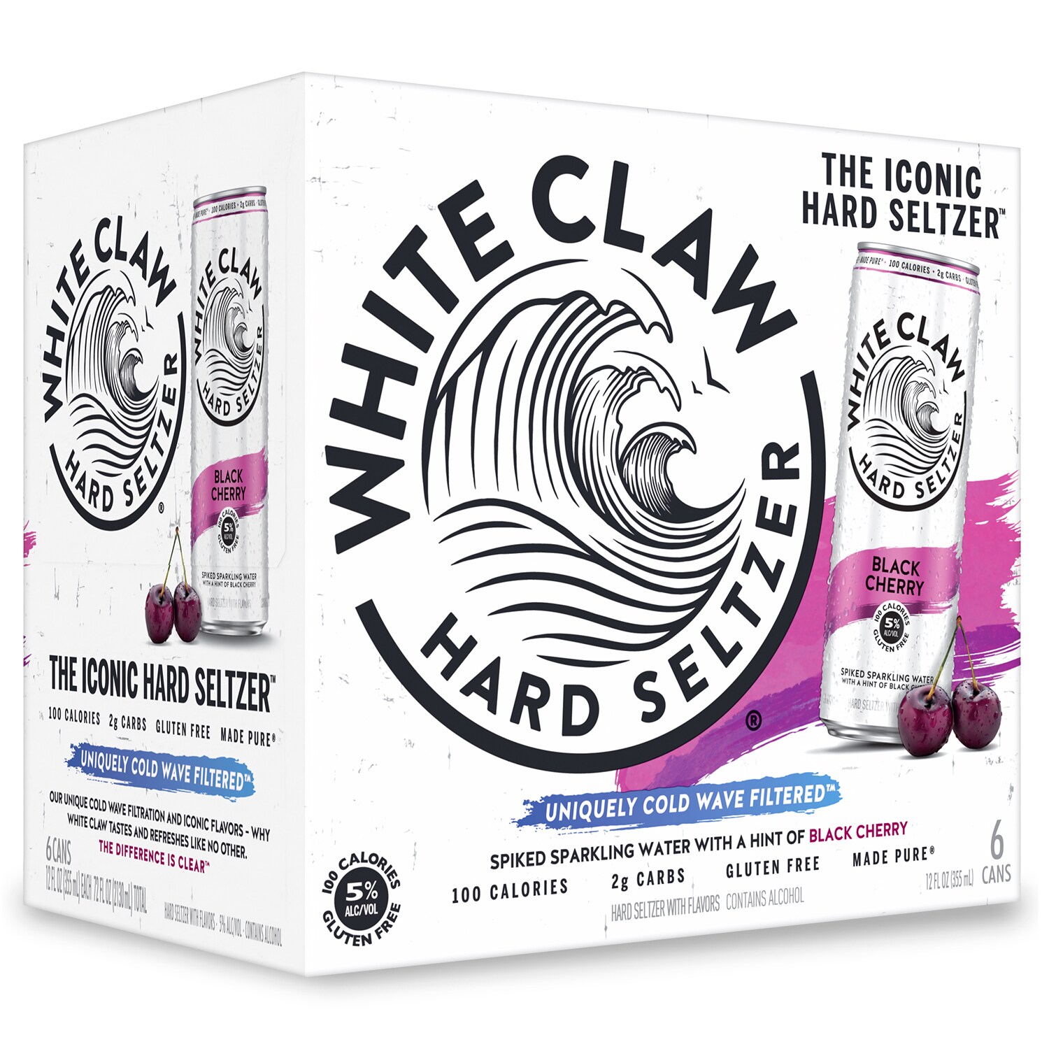 White Claw Hard Seltzer, Black Cherry, Cans