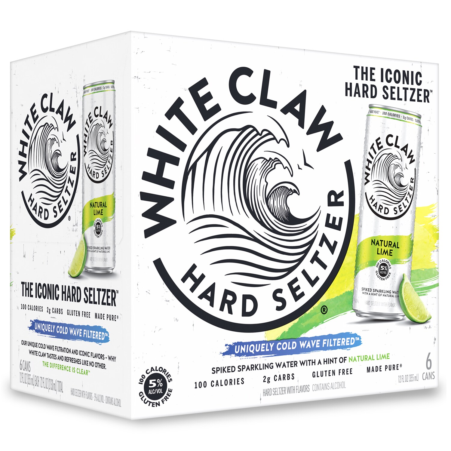 White Claw Hard Seltzer, Natural Lime, Cans