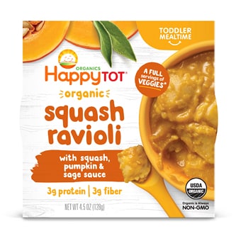 Happy Family Happy Tot Organic Love My Veggies Bowl, Squash Ravioli