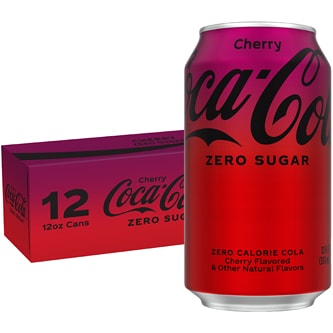 Coca-Cola Zero Sugar Cola, Cherry, Cans