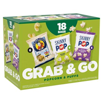 SkinnyPop Variety Snack Packs, Grab & GO Popcorn 