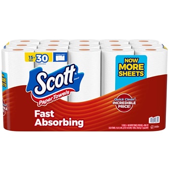 Scott 1-Ply Paper Towels, Double Rolls, Choose-A-Sheet