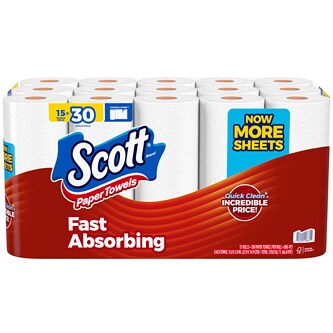 Scott 1-Ply Paper Towels, Double Rolls, Choose-A-Sheet