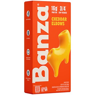 Banza Plant-Based Chickpea Pasta Mac & Cheese, Vegan Cheddar