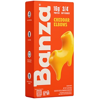 Banza Plant-Based Chickpea Pasta Mac & Cheese, Vegan Cheddar