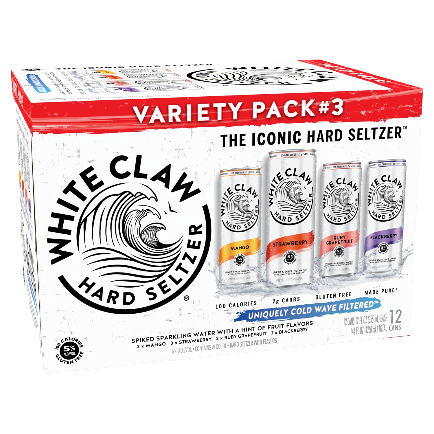White Claw Hard Seltzer Variety Pack No. 3, Cans