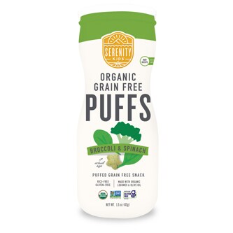 Serenity Kids Grain Free Puffs, Broccoli & Spinach | FreshDirect
