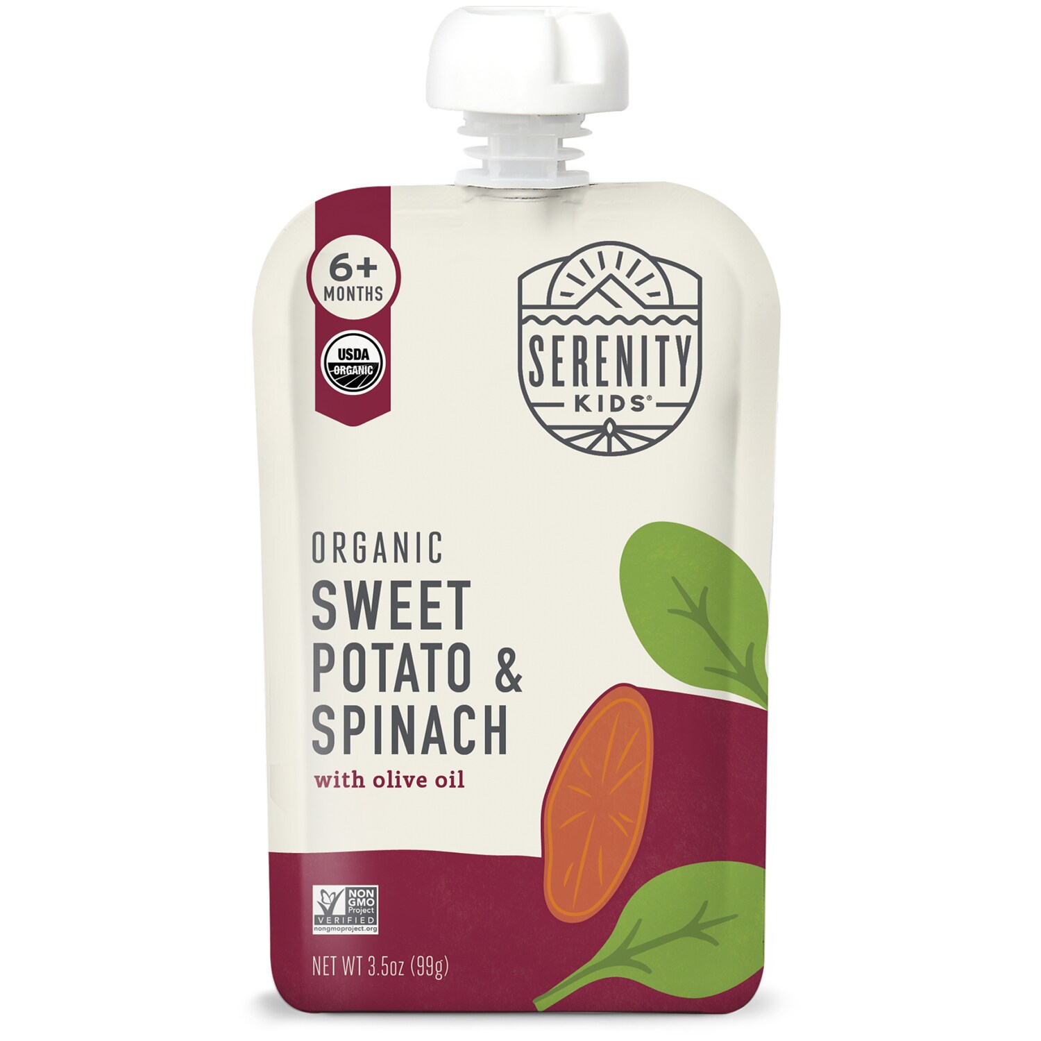 Serenity Kids Baby Food Organic Sweet Potato & Spinach with Organic Olive Oil