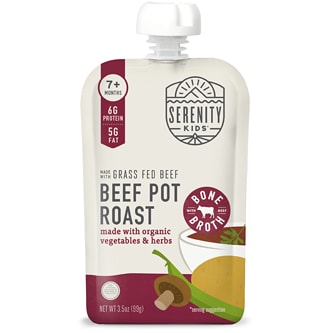 Serenity Kids Baby Food Grass Fed Beef Pot Roast with Organic Vegetables, Herbs & Bone Broth