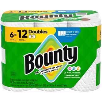 Bounty 2-Ply Doubles Paper Towels, Select-a-Size