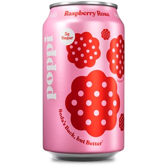 Poppi Prebiotic Soda, Raspberry Rose, Can