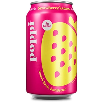 Poppi Prebiotic Soda, Strawberry Lemon, Can