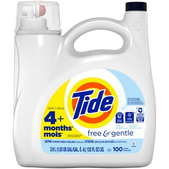 Tide HE Liquid Laundry Detergent, Free & Gentle