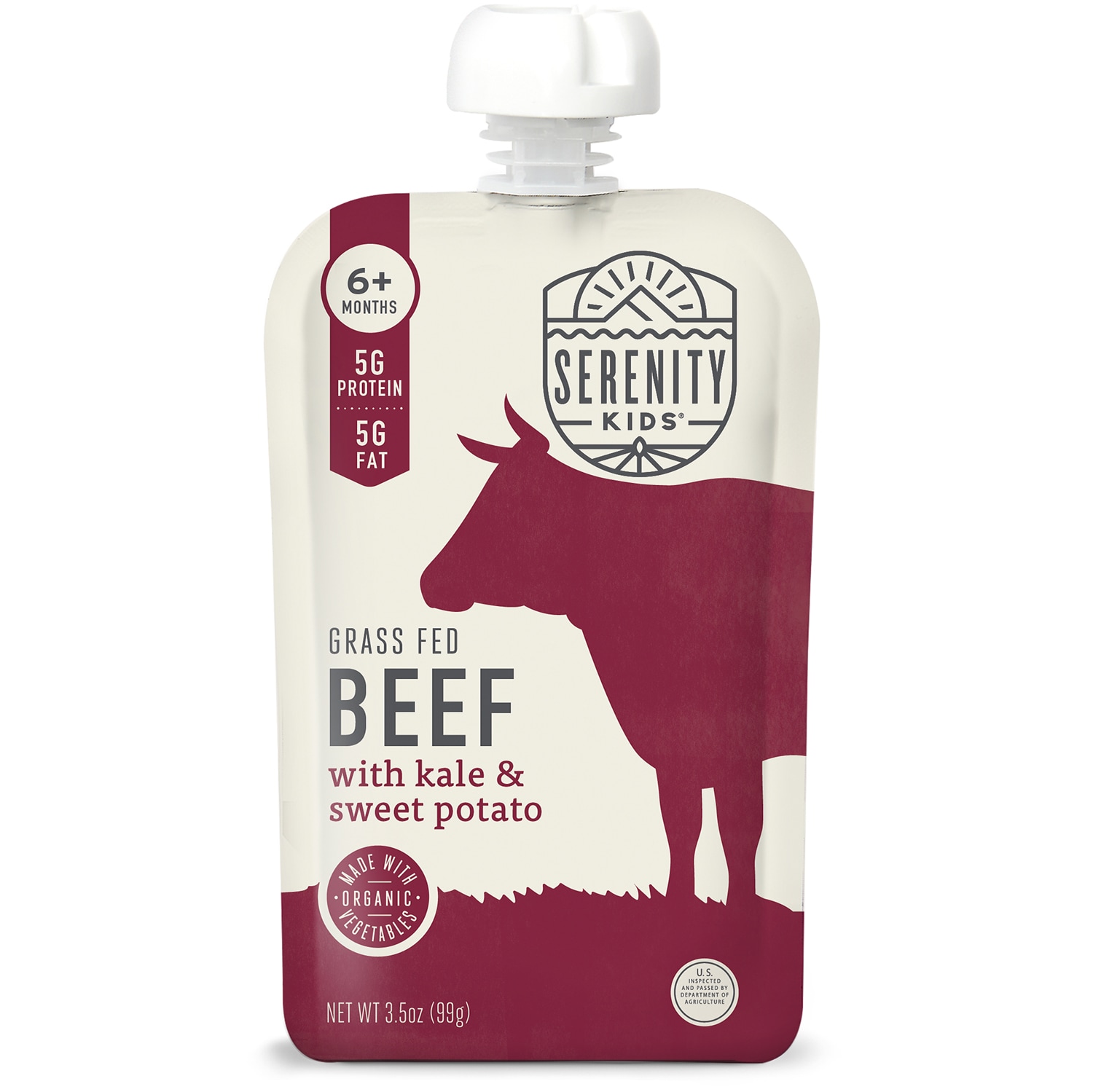 Serenity Kids Baby Food, Grass Fed Beef with Organic Kale & Sweet Potato