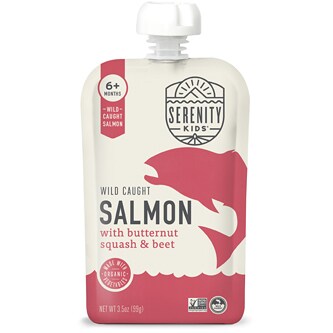 Serenity Kids Baby Food, Wild Caught Salmon with Organic Butternut Squash & Beet