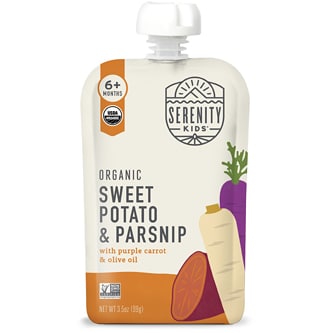 Serenity Kids Baby Food Organic Sweet Potato & Parsnip with Organic Olive Oil