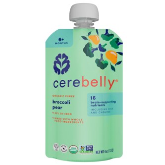 Cerebelly Organic Baby Food Puree, Broccoli & Pear