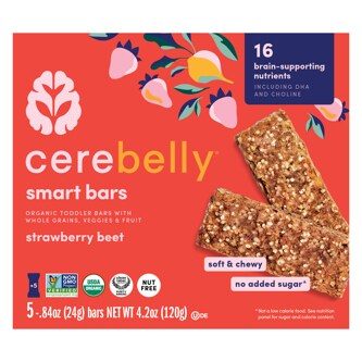 Cerebelly Organic Smart Bars, Strawberry & Beet