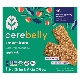 Cerebelly Organic Smart Bars, Apple & Kale
