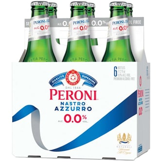 Peroni 0.0 Non-Alcoholic Beer, Glass Bottles