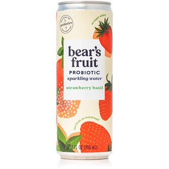 Bear's Fruit Probiotic Sparkling, Strawberry Basil, Can