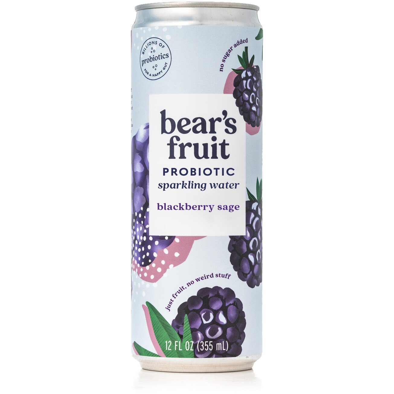 Bear's Fruit Probiotic Sparkling, Blackberry Sage, Can