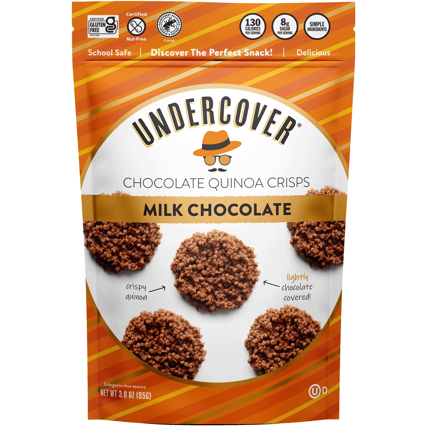 Undercover Chocolate Quinoa Crisps, Milk Chocolate