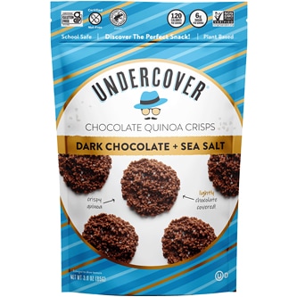Undercover Chocolate Quinoa Crisps, Dark Chocolate + Sea Salt