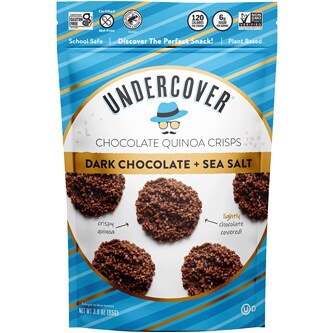 Undercover Chocolate Quinoa Crisps, Dark Chocolate + Sea Salt
