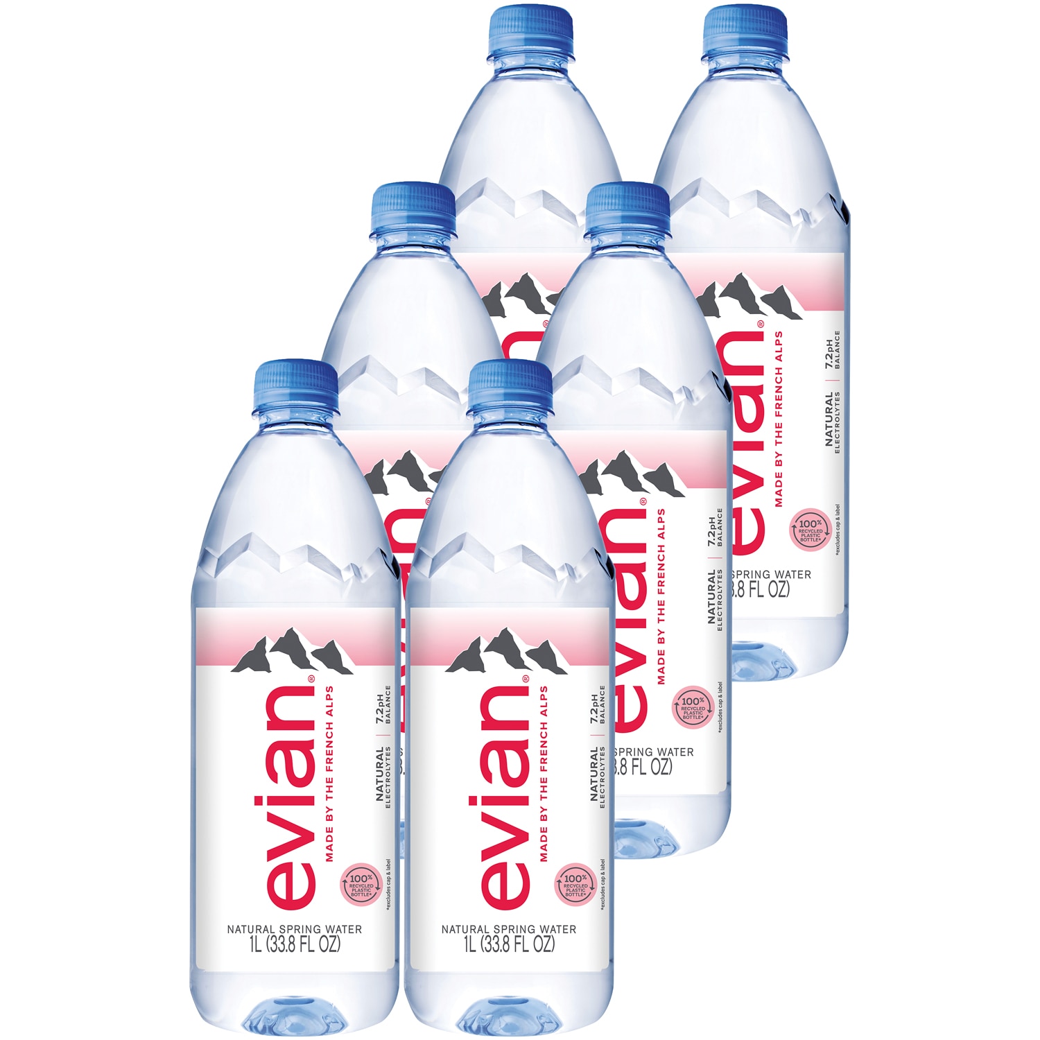 Evian Natural Spring Water, Plastic Bottles