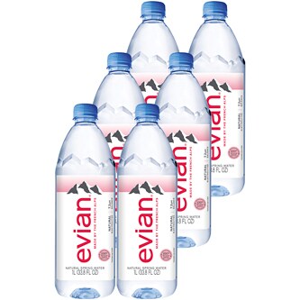 Evian Natural Spring Water, Plastic Bottles