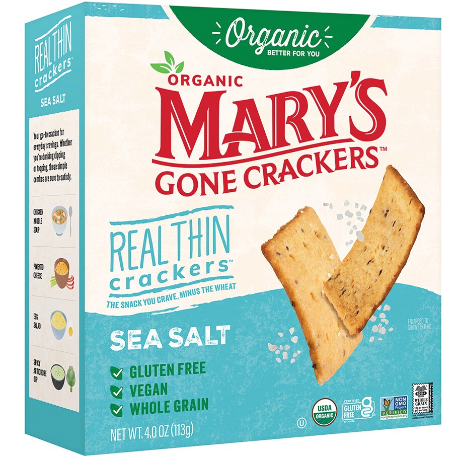 Mary's Gone Crackers Organic Gluten Free Real Thin Crackers, Sea Salt