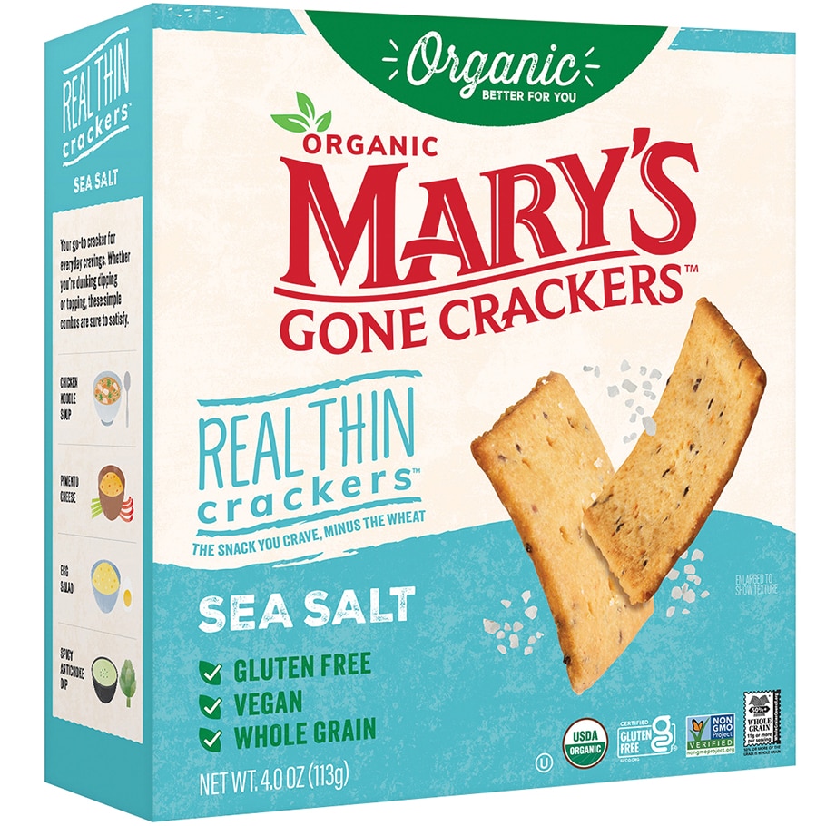 Mary's Gone Crackers Organic Gluten Free Real Thin Crackers, Sea Salt