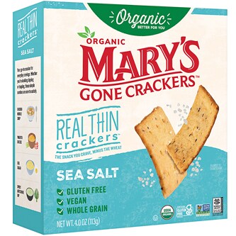 Mary's Gone Crackers Organic Gluten Free Real Thin Crackers, Sea Salt