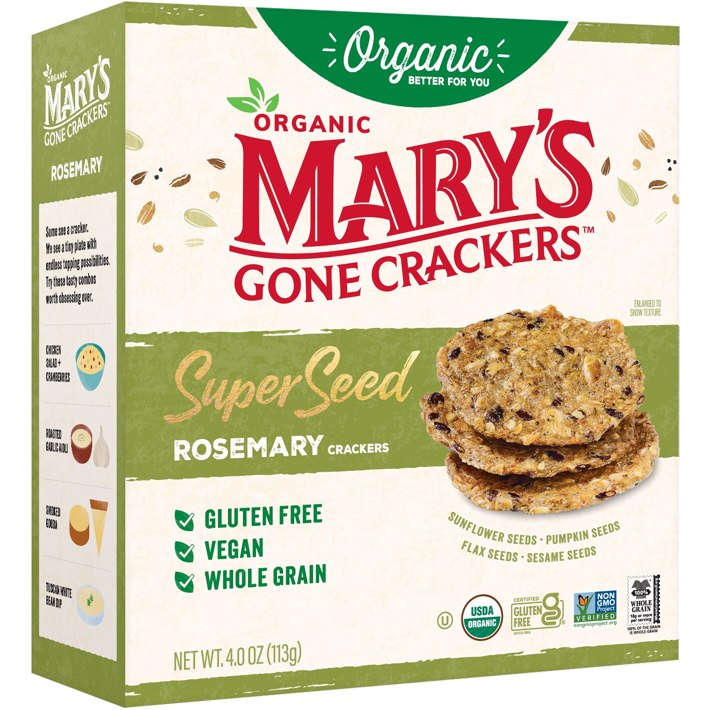 Mary's Gone Crackers Organic Super Seed Crackers, Rosemary 