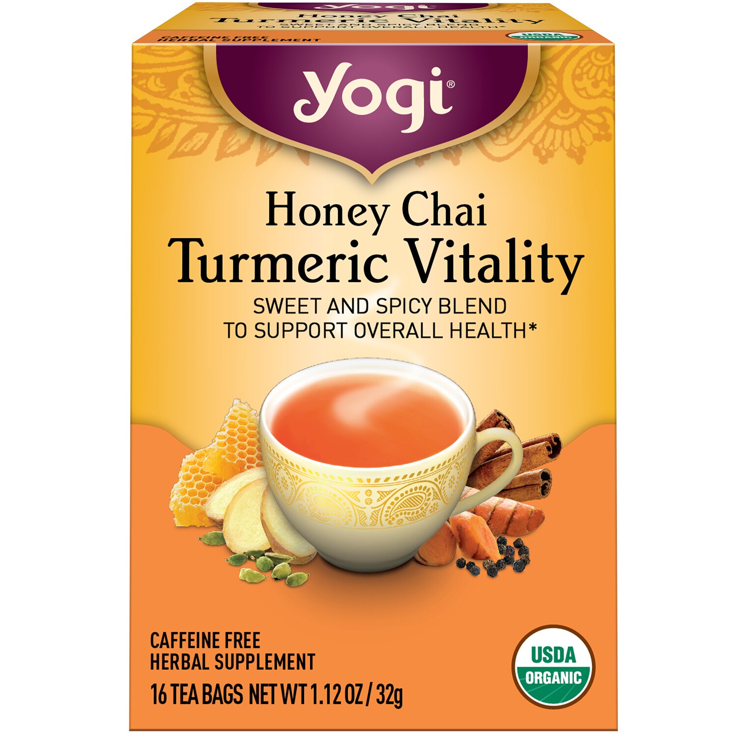 Yogi Tea Turmeric Vitality Tea, Honey Chai