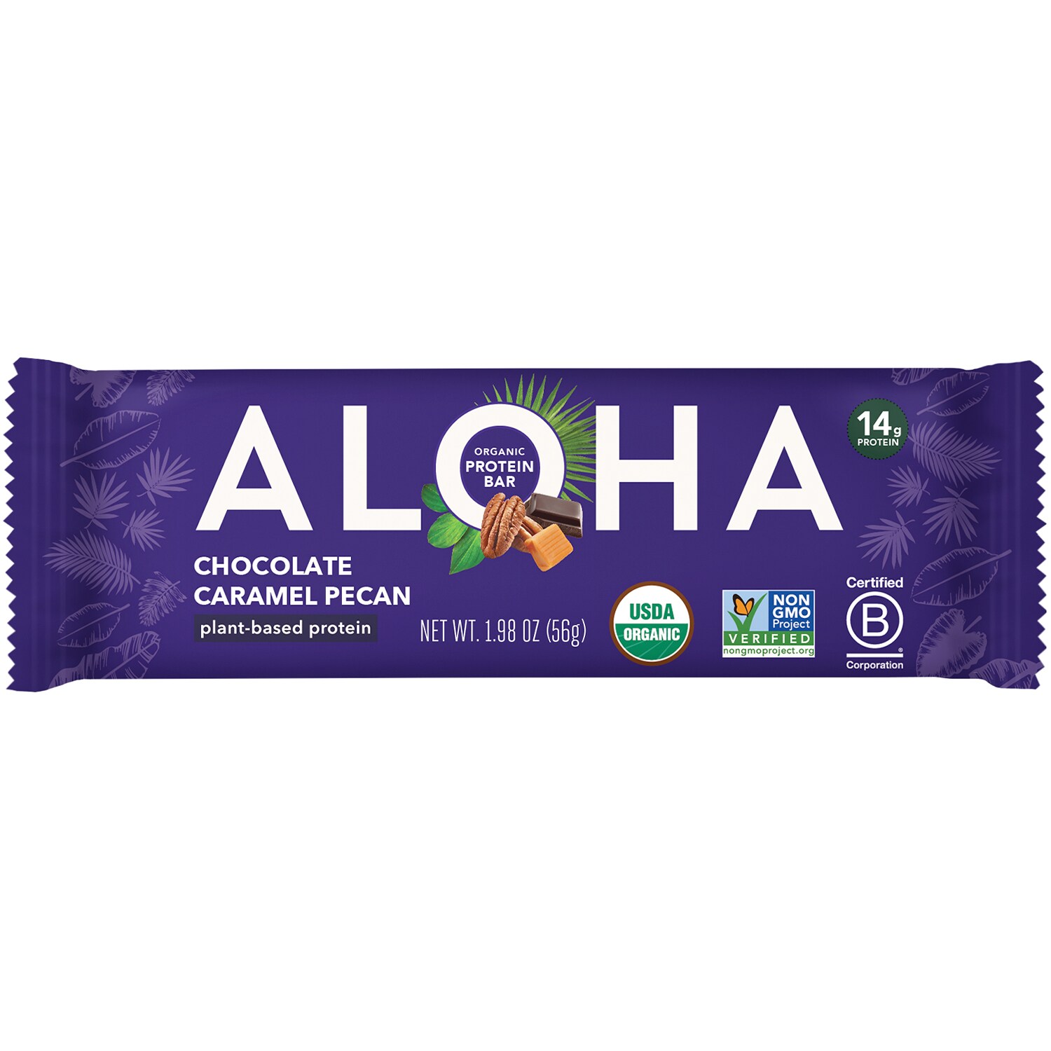 Aloha Organic Plant-Based Protein Bar, Chocolate Caramel Pecan
