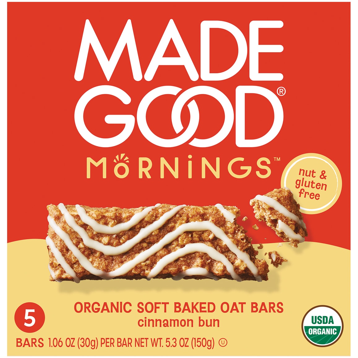 Made Good Mornings Soft Baked Oat Bars, Cinnamon Bun