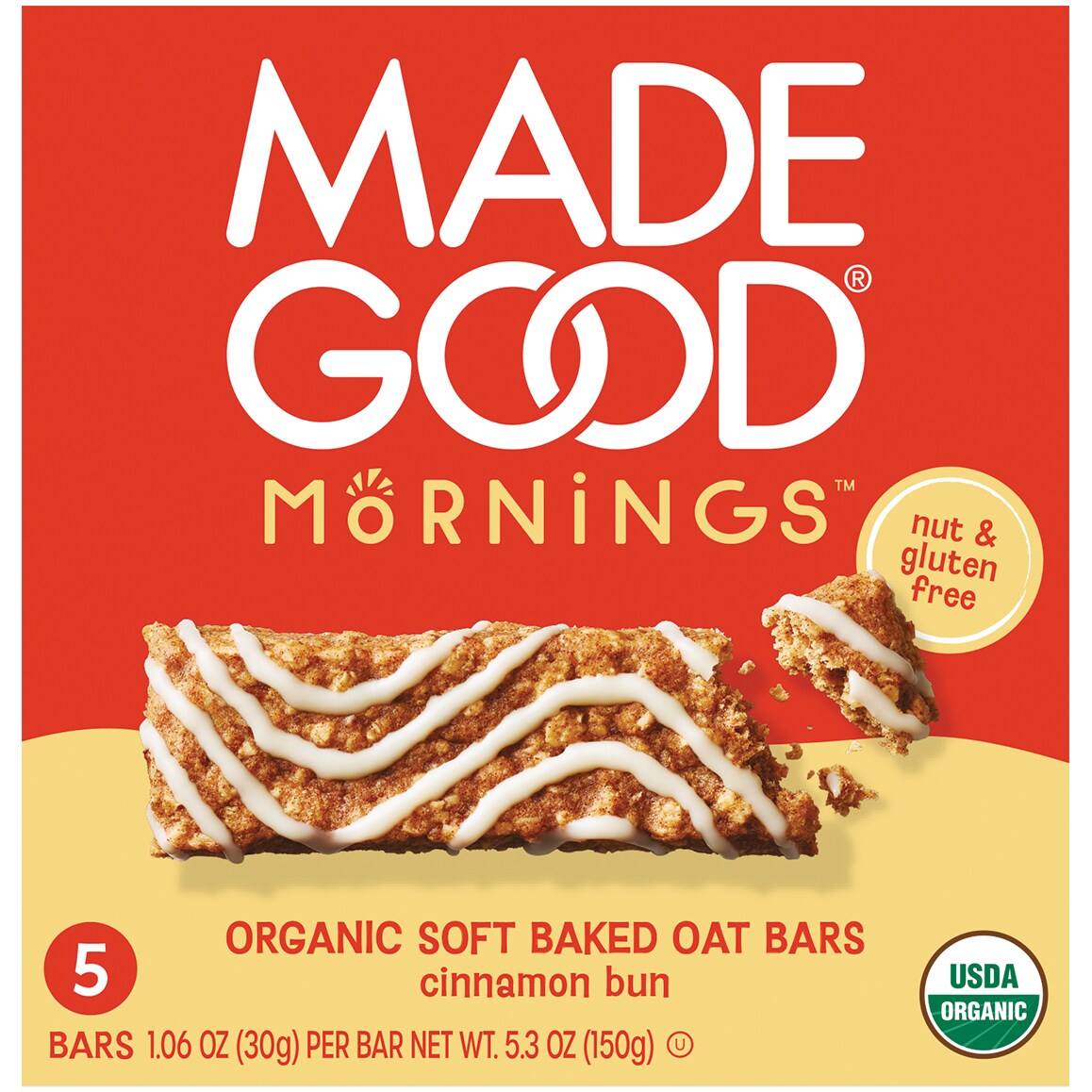 Made Good Mornings Soft Baked Oat Bars, Cinnamon Bun