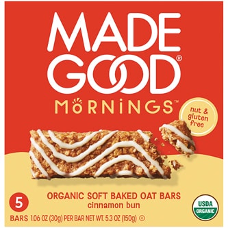 Made Good Mornings Soft Baked Oat Bars, Cinnamon Bun