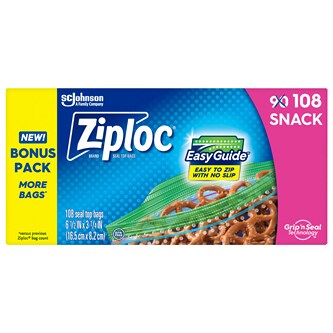 Ziploc Seal Top Snack Storage Bags