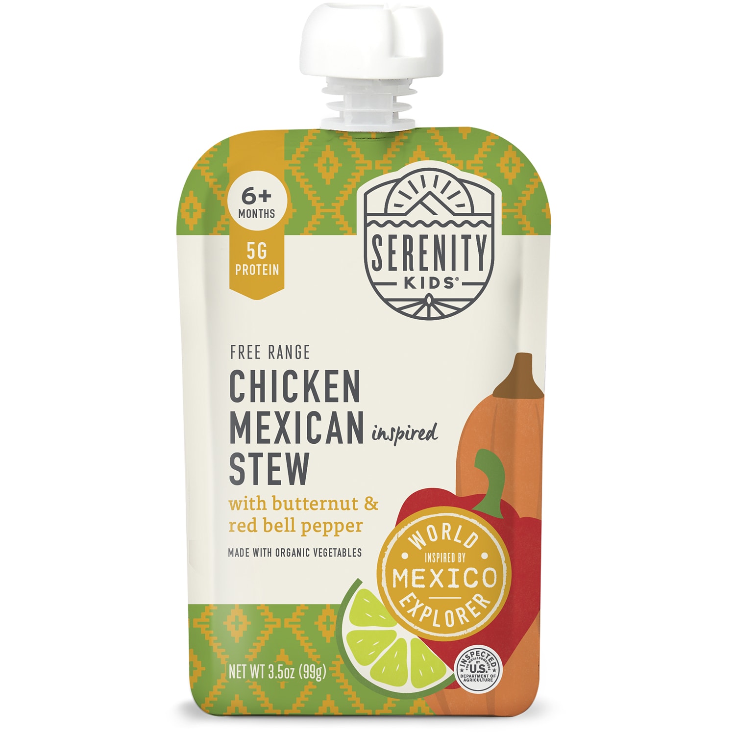 Serenity Kids World Explorers Baby Food Mexican Stew with Free Range Chicken and Organic Vegetables